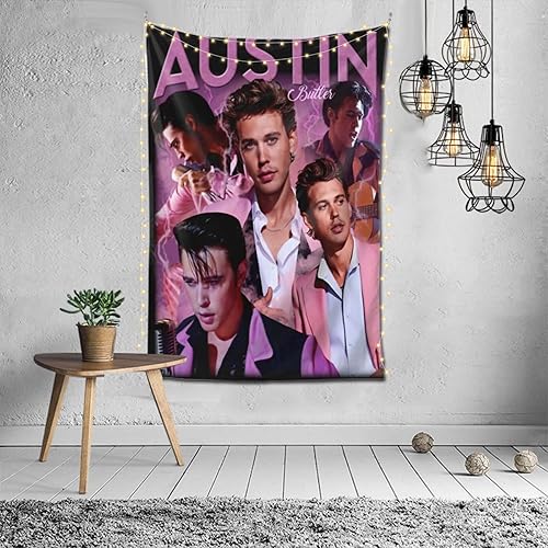 WINDSORCHEF Austin Butler - Tapiz para colgar en la pared, tapices decorativos para sala de estar, dormitorio, color negro, 60 x 40 pulgadas