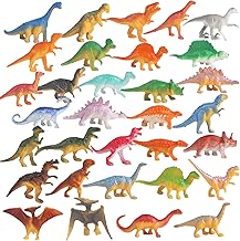 SULOLI 32PCS Assorted Miniature Dinosaur Toy Figures For dinosaur party bags fillers Kids 3+
