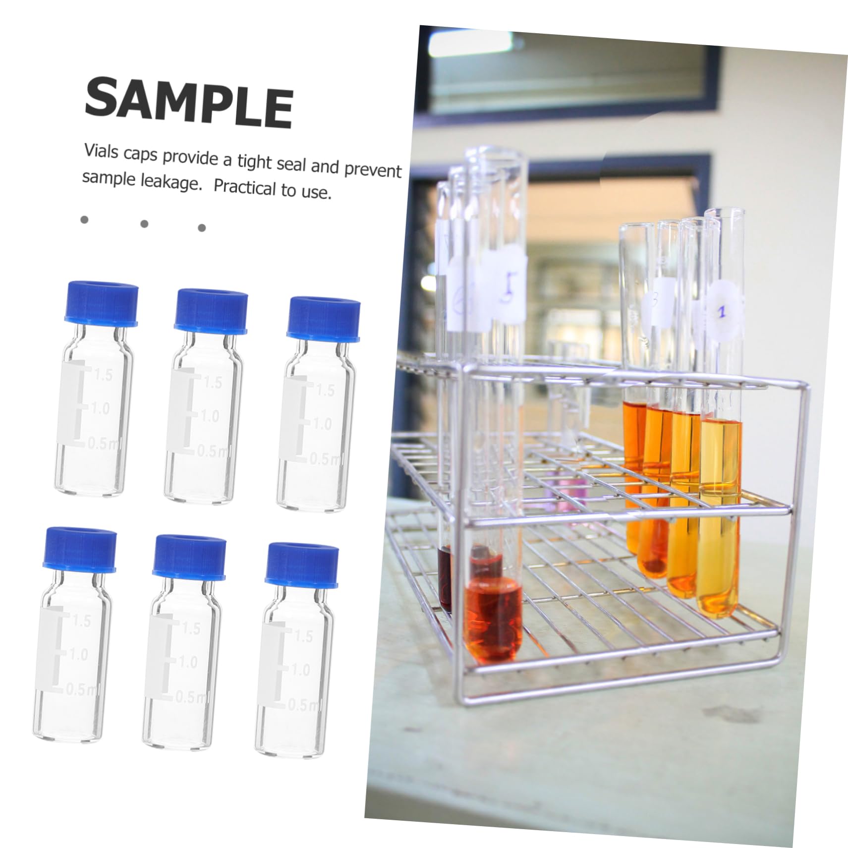 iplusmile 500piezas De Vidrio Transparentes Escala De Frascos Pequeños Para Muestras Con Tapas Perfectos Para Laboratorios y Proyectos De Investigación