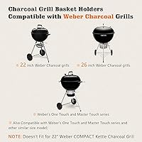 Vista 3 de Char-Basket - Soportes de carbón de repuesto para parrillas Weber de 22-12 pulgadas, Char-Basket Charcoa se adapta a parrillas de carbón Weber One