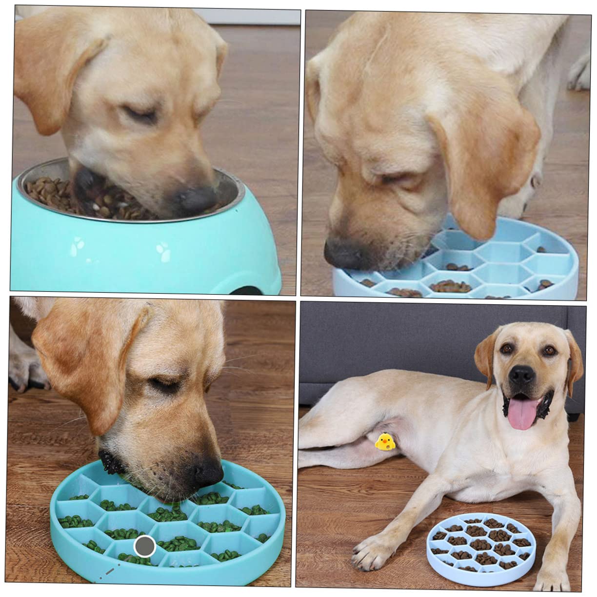 UPKOCH Comedero Lento Antivoracidad para Perros Antideslizante De Silicona Azul Mediano para Mascotas Alimentación Lenta