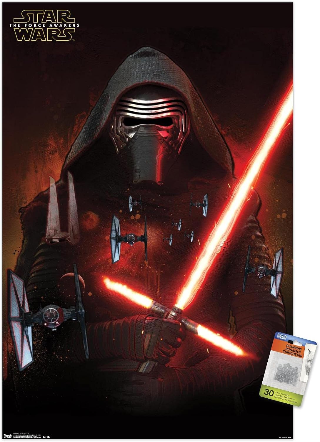 Star Wars: The Force Awakens - Kylo Ren Wall Poster with Push Pins