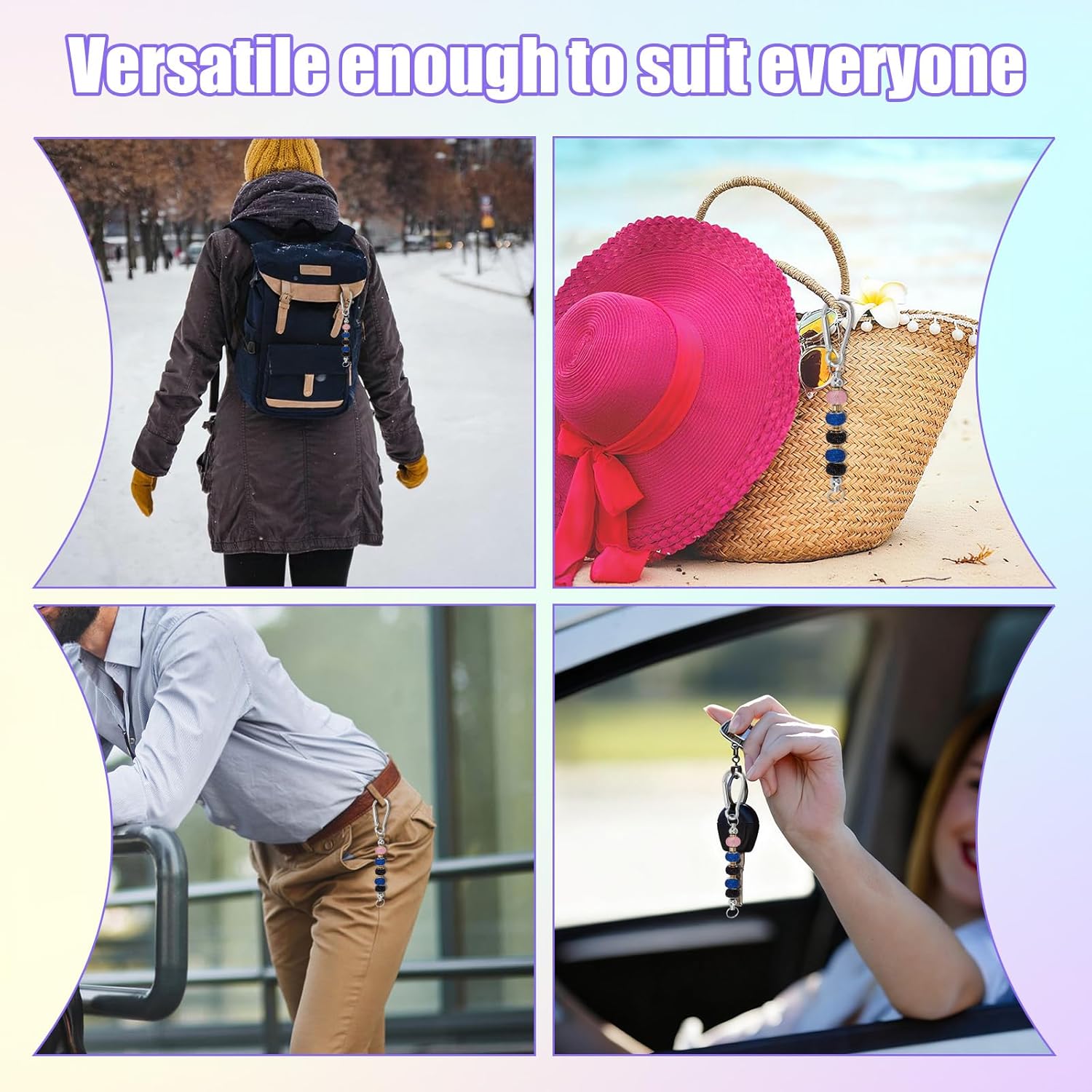 100pcs Beadable Keychain Bars, Sliver Snap Hook Keychain Bar with Bags DIY Key Chain Making Kit Blank Chain Supply for Women