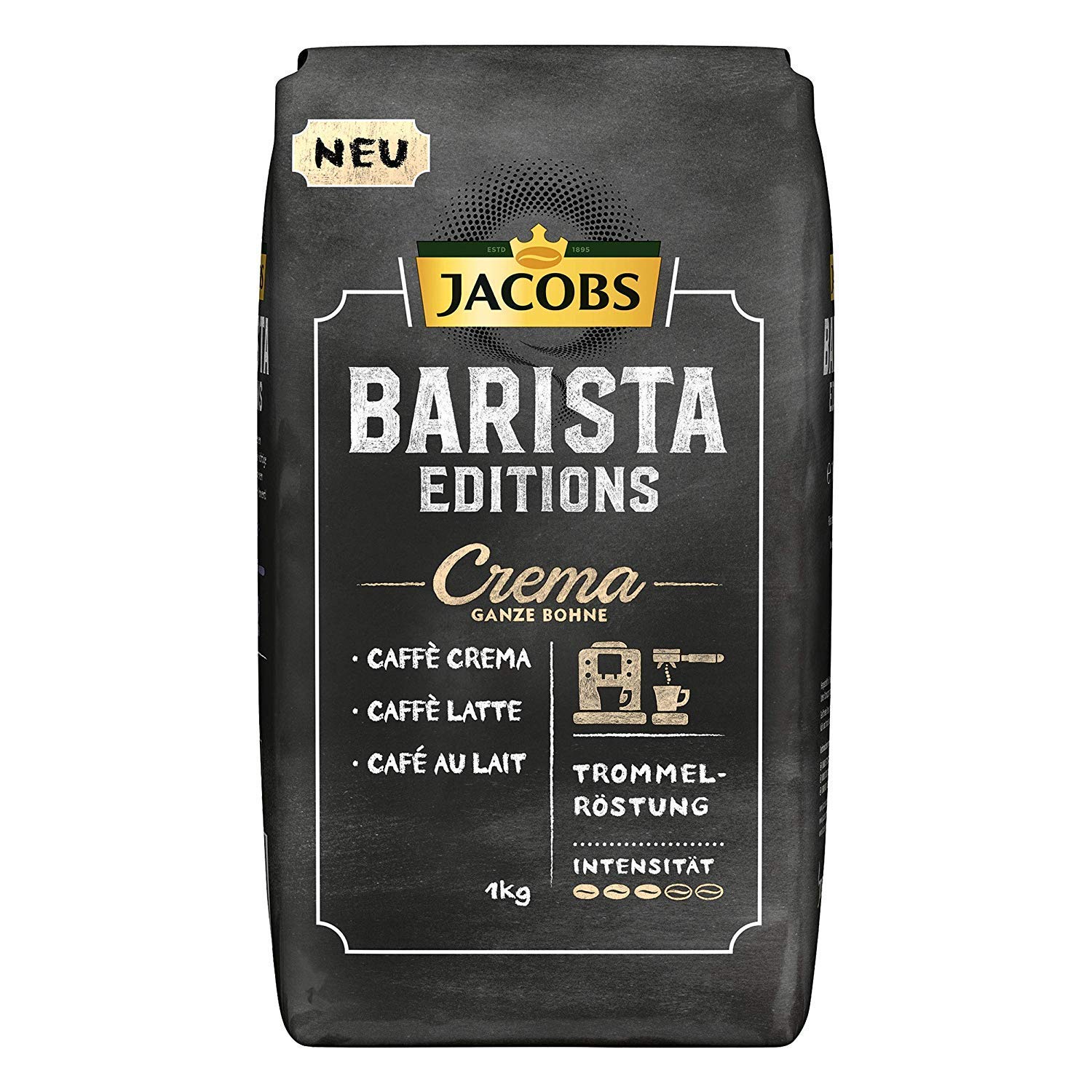 Jacobs Barista Editions Crema, Kaffee Ganze Bohne, 2 x 1 kg