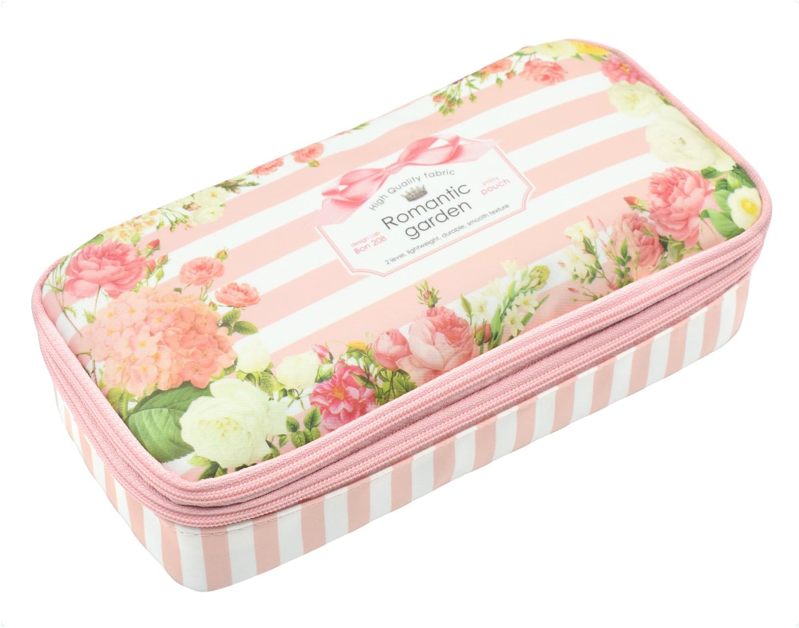 Pencil Case, Twinkle Club Large Capacity Students Stationery Zipper Pen Case with Compartments, Pink