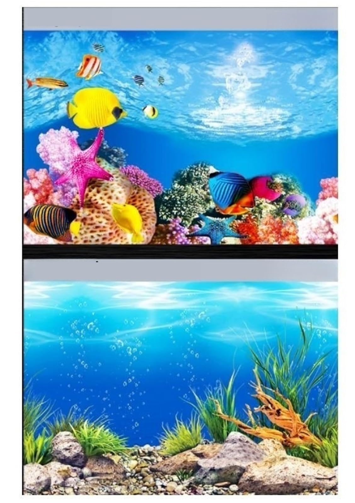 Immagine Di Sfondo Per Acquario Sfondo Acquario Adesivo 3D Poster Decorazione Acquario Piante oceaniche Paesaggio fronte-retro Accessori for ornamenti for acquari Per La Decorazione Di Acquari(Model A