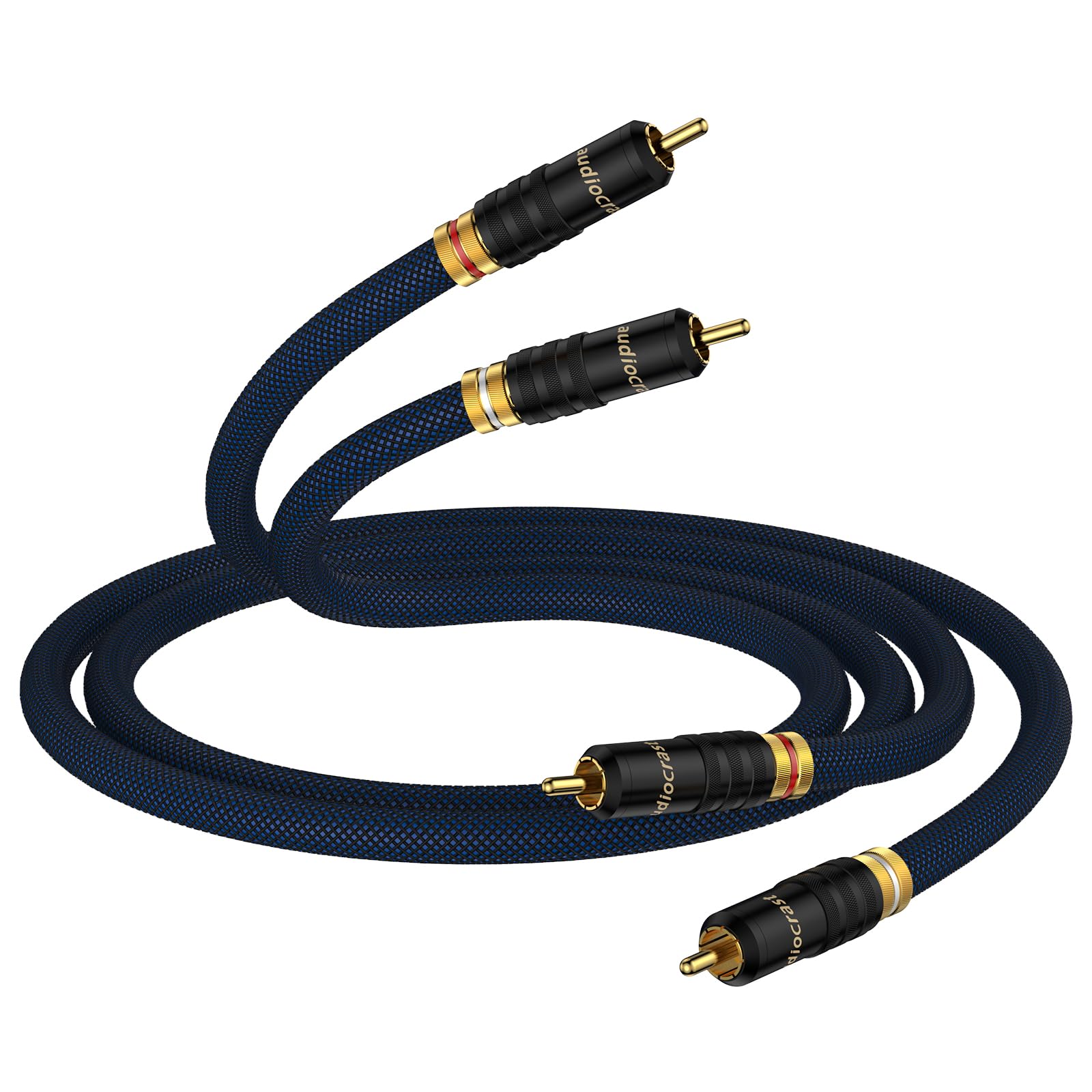 Tertullus Cavo Audio RCA OFC Placcato Argento 1,5m – Giradischi, HiFi, Home Cinema, Connettori Oro 24K