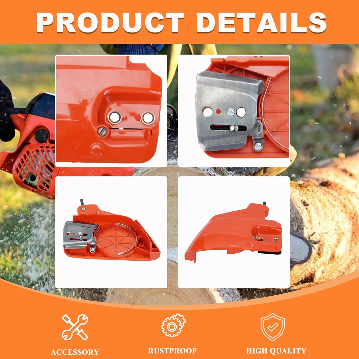 CS-370 CS-400 Chain Brake Side Clutch Cover for Echo CS370 CS400 CS-420ES CS 370 400 402s Chainsaw Parts, C032000281 Sprocket Guard Cover and Chain Adjuster Bar Nuts Kit P021046210, P021017220
