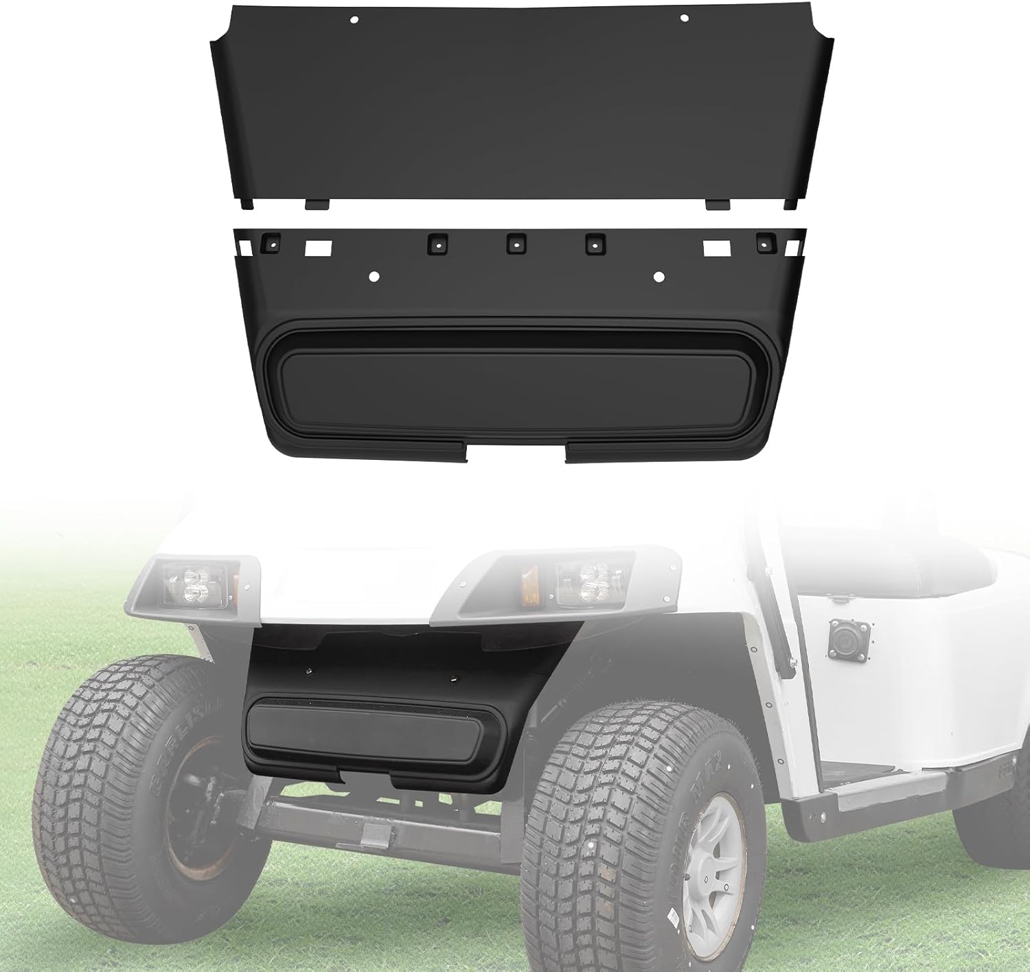 Combined Front Shield for EZGO TXT Golf Cart Accessories, ABS Plastic Front Fascia, Shock Shield Cover Bumper Guard Compatible with EZGO TXT, Replaces #27166G01, 27166G02, 27166G04