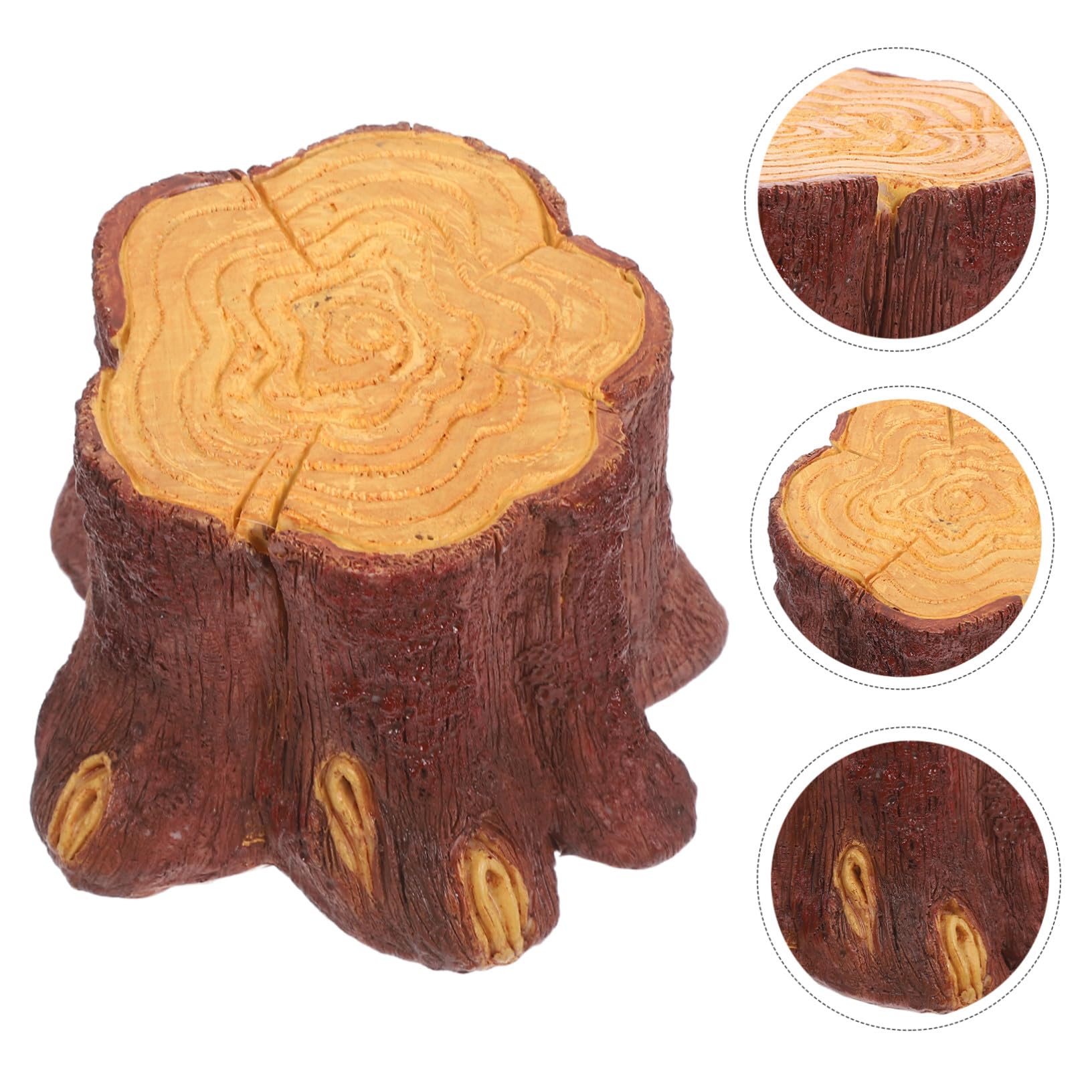 TOYANDONA 1.5w Luce Notturna Forma di Ceppo D'albero in Resina Lampada LED Effetto Fiamma Tremolante Decorazione per Interni Alimentata da USB Adatta a Scaffali e Tavolini