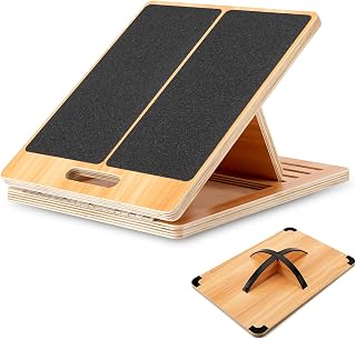 StrongTek Professional Wooden Balance and Adjustable Slant Board Set – Ideal for Core Strength, Stability, and Flexibility Training