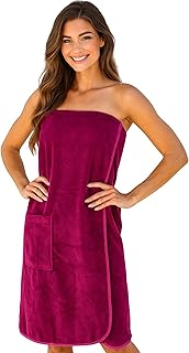 Morgenstern Saunakilt Damen Saunahandtuch mit Knopf und Tasche 100% Baumwolle Frottee OEKO-TEX® 90 x 145 cm Handtuch mit Gummizug Katja