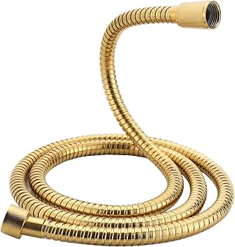 PureHaven 59" Metal Longlife Shower Hose, Gold, Suitable for GROHE Hand Shower, Durable Metal Construction