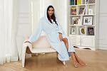 HEARTNICE Womens Hooded Fleece Robe, Thick Warm Plush Bathrobe for Women, Long Fluffy Comfy House Coat Long Fur Fleece