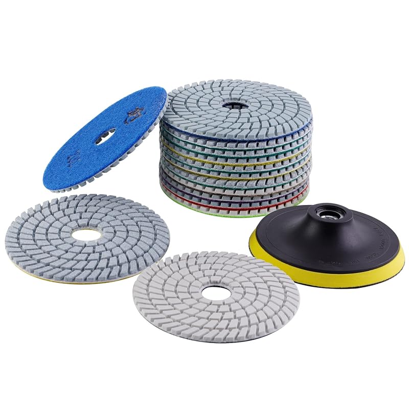 Kit de Boinas de Polimento Diamantadas para Pedra, 12,7 cm, Grãos 50# a 6000#, com Fixação Hook-and-Loop, 15 peças ZFE WP1S5MIX