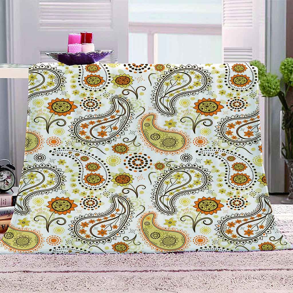 Couverture Polaire Flanelle pour Soirée Canapé Motif Plante 3D