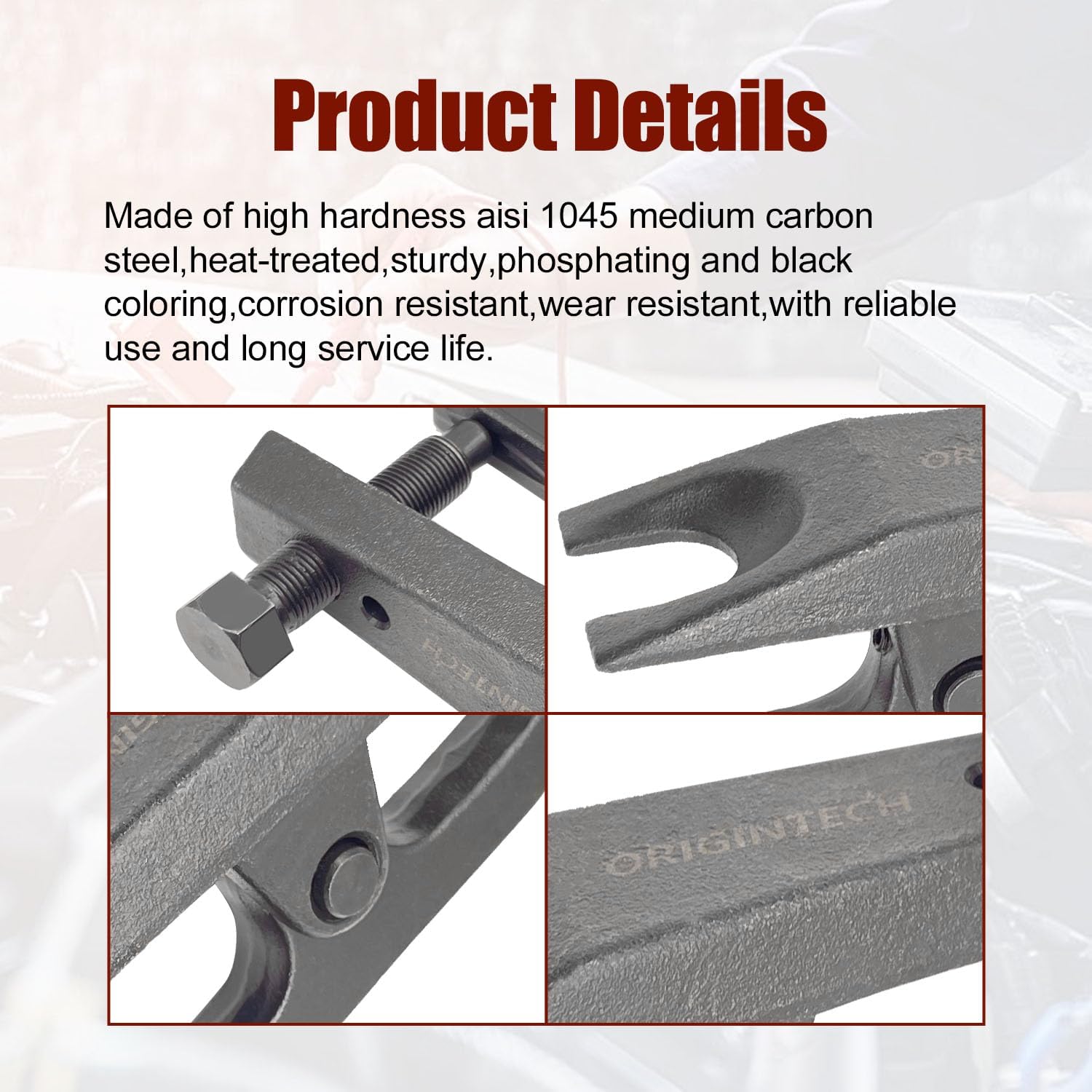 Universal Ball Joint Separator Tool, Removal Tool Compatible with Separating Arms, Tie Rods, and Ball Joints on Cars, Trucks, ATVs, Adjusts from 1-1/2"to 1-7/8"