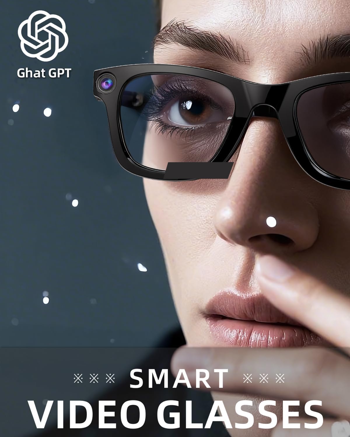 Yihou AI Smart Glasses with Hidden Camera Bluetooth Audio Video Recording Glasses Eyeglasses for Men Women with Speakers