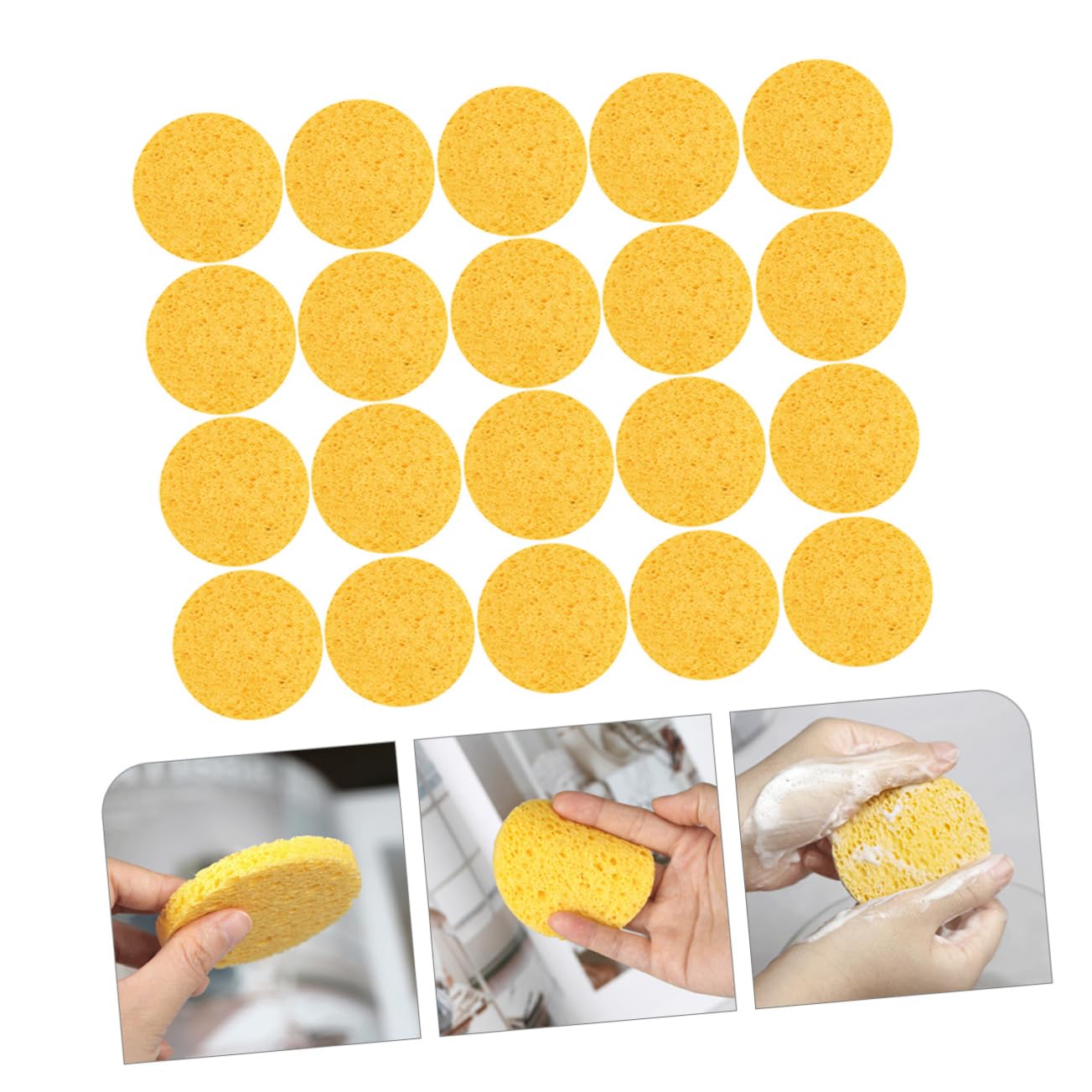 Didiseaon 100pezzi Spugne Struccanti Cellulosa Per Rimozione Makeup e Morbide e Riutilizzabili