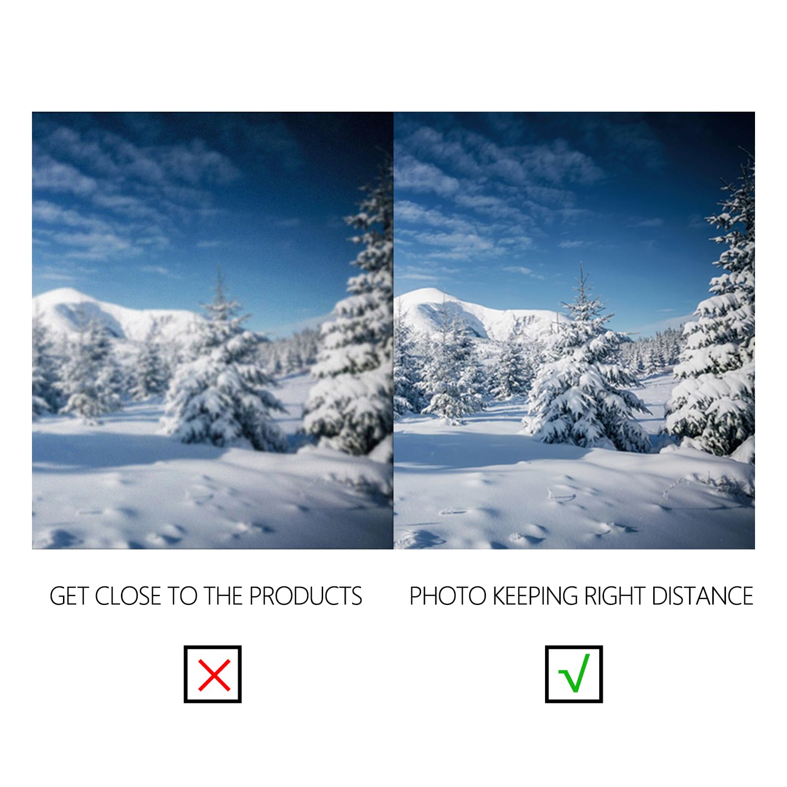 YongFoto 1.5x1m Winter Snow Landscape Photography Backdrop Christmas Tree Mountain Snowy Sky Blue Nature Landscape Christmas Background Family Party Children Portraits Photo Studio Props Vinyl - 4