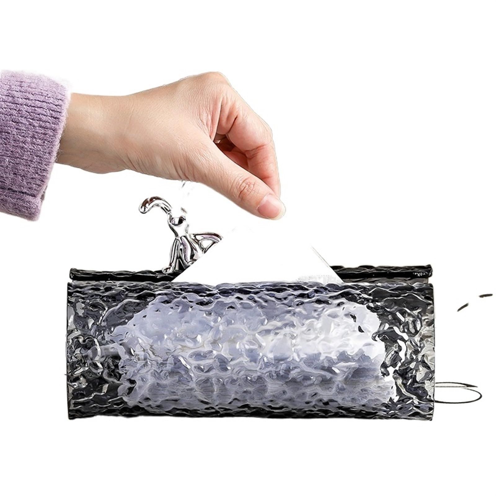 ZISHAK Tissue Box Water ripple home storage decoration Light luxury creative napkin paper box advanced sense