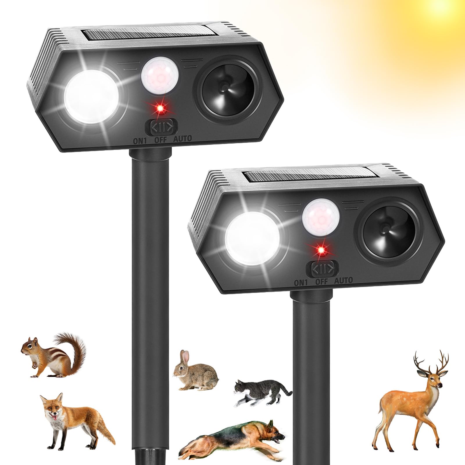 Photo 1 of LNYUHAD Solar Ultrasonic Animal Repeller 4-Pack