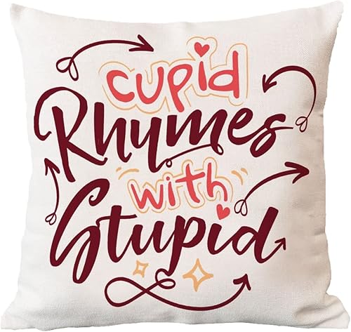 Miniatura 5 de Funda de almohada romántica para el día de San Valentín diseño de rimas de Cupido con estúpido funda de cojín para boda compromiso aniversario