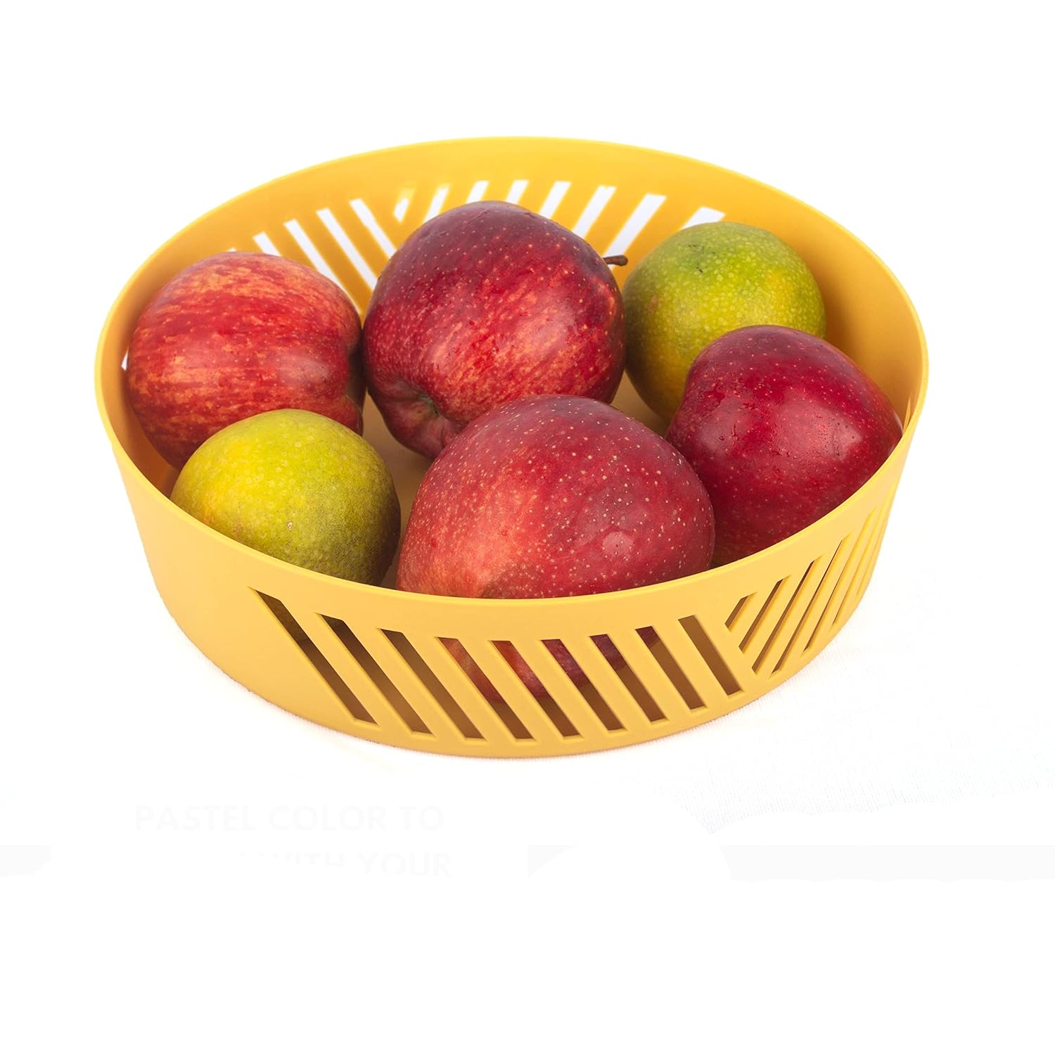 Buy Beclina Premium Plastic Fruit Basket Set of 1 (Yellow) Round