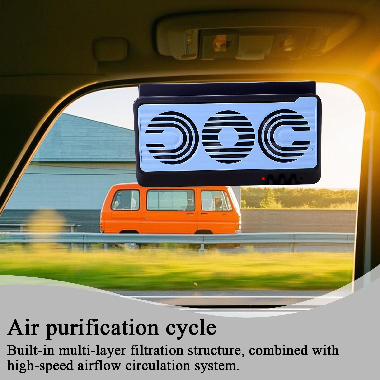 Generico Solarbetriebener Ventilator für Autofenster – Luftreiniger und Kühlverstärker für Fahrzeuge | Lüftungsgerät mit einstellbarer Geschwindigkeit für Transporter Camping Outdoor