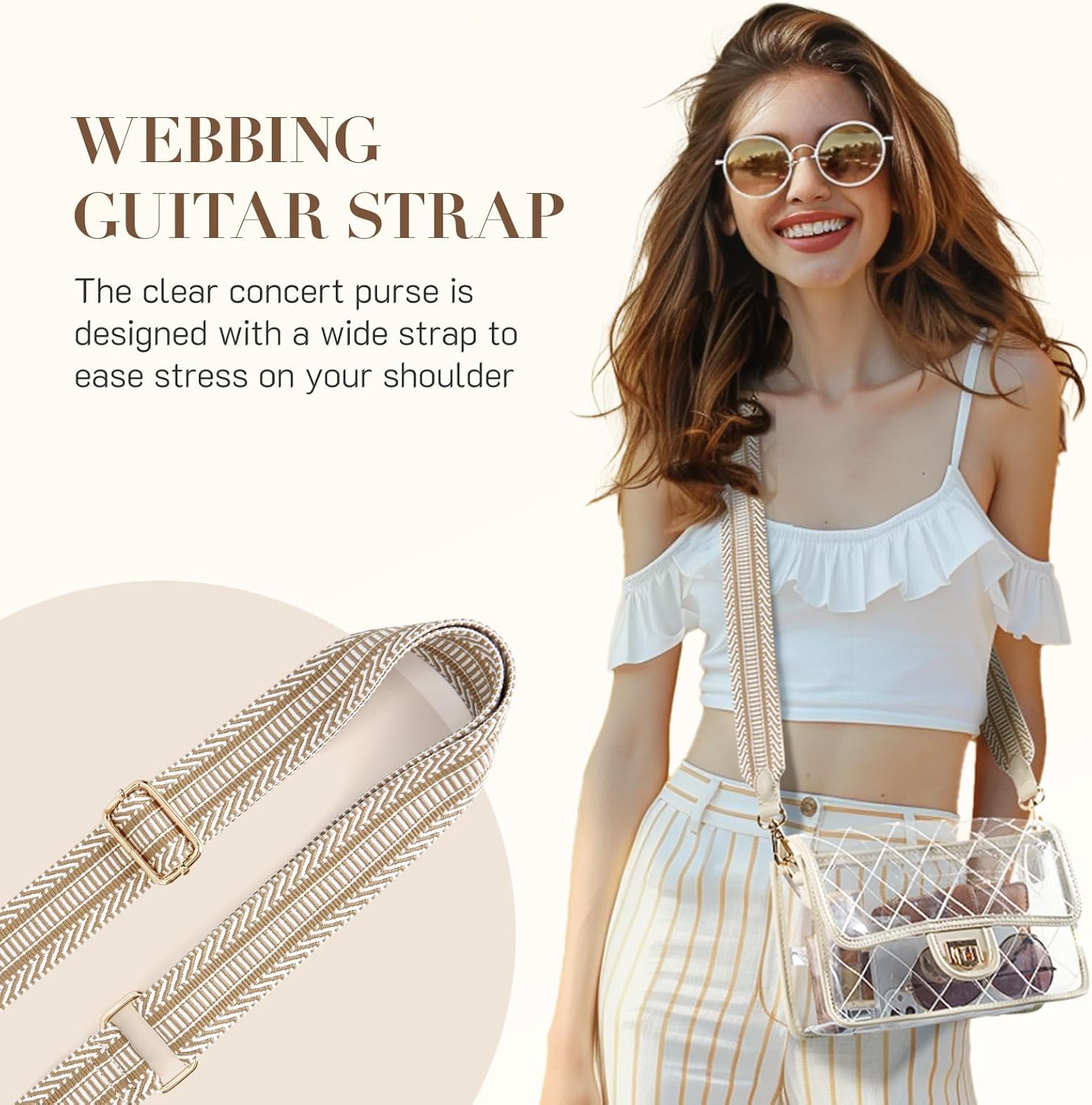 Missnine Clear Bag for Stadium Events Clear Crossbody Purse Stadium Approved Women Transparent Shoulder Bag for Concerts - Image 2