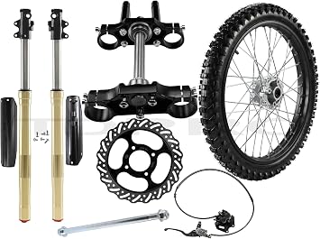 19" Front Wheel 70/100-19 Tire and Rim + 31" Front Forks Shock Triple Clamp Disc Brake Assembly for Pit Dirt Bike Apollo SSR Taotao 110cc 125cc 140cc 150cc 200cc 250cc Motorcycle CRF XR