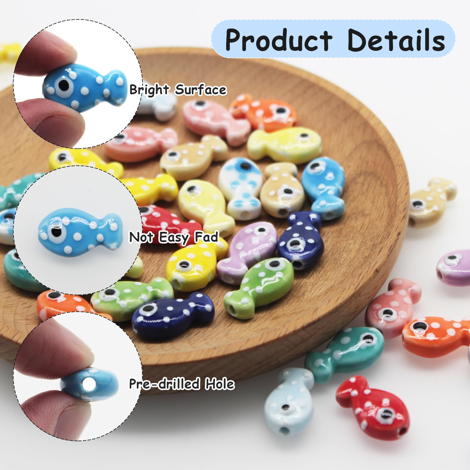 Stiesy 11Pcs Handmade Ceramic Animal Beads – Porcelain Spacer Beads For DIY Jewelry Making
