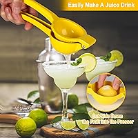 Vista 4 de TEZZ Exprimidor de limón, exprimidor de mano premium grande y resistente para limón, exprimidor de cítricos de metal con presión manual, exprimidor