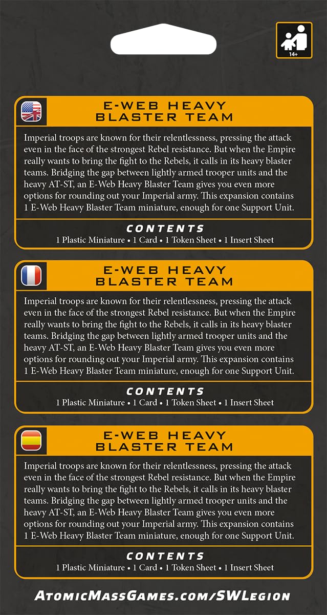 Asmodee | Star Wars: Legion - E-Web Heavy Blaster Team | Gioco di miniature | Età 14+ anni | 2 giocatori | Tempo di gioco: 90 minuti