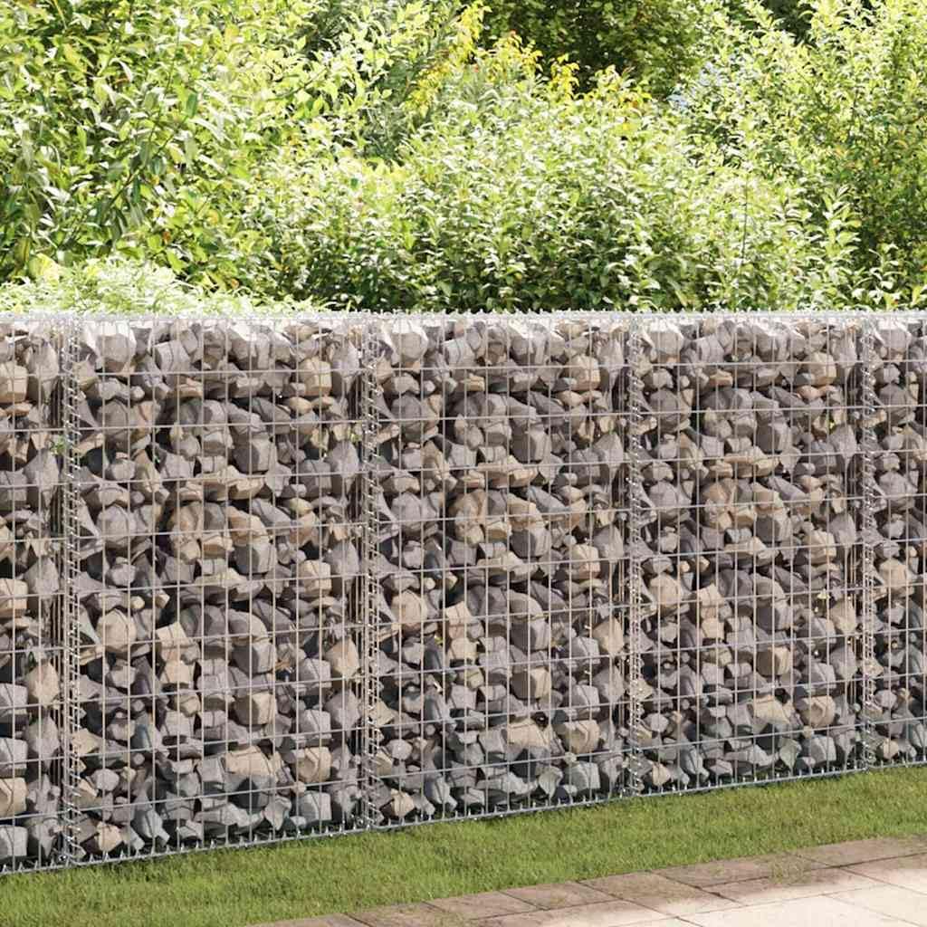 Gabion Mesh Wire Wall Panel Galvanized Steel for Outdoor Garden Patio Privacy Protection, Gabion Wall with Covers, 354"x19.7"x39.4",-740
