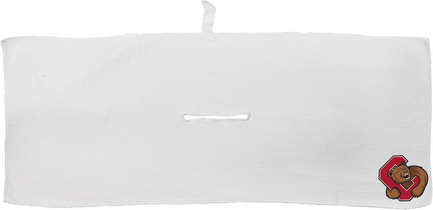 Team Golf NCAA NCAA Microfiber Towel - 16" X 40" (White) with Carabiner Clip, Premium Microfiber with Deep Waffle Pockets- Superior Water Absorption and Quick Dry Golf Cleaning Towel