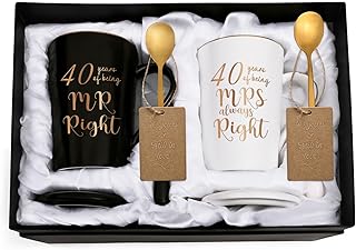 YHRJWN 40th Wedding Gifts, 40 Years of Being Mr & Mrs Always Right Mug