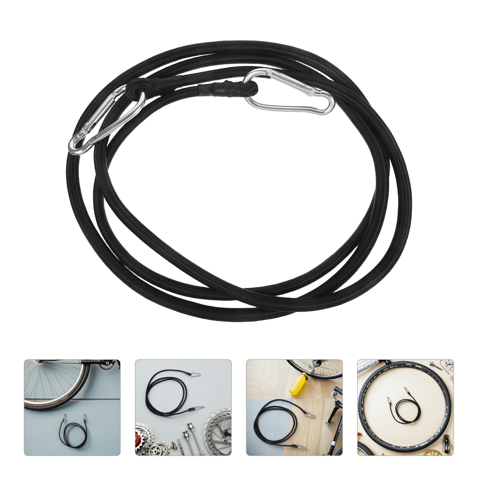 Lot de 4 Sangles Élastiques d’Arrimage pour Motos Tout Usage 2 Mètres – Sangles à Bagages avec Crochets Antidérapants en Caoutchouc Résistant – Multi-Usages pour Porte-Vélos