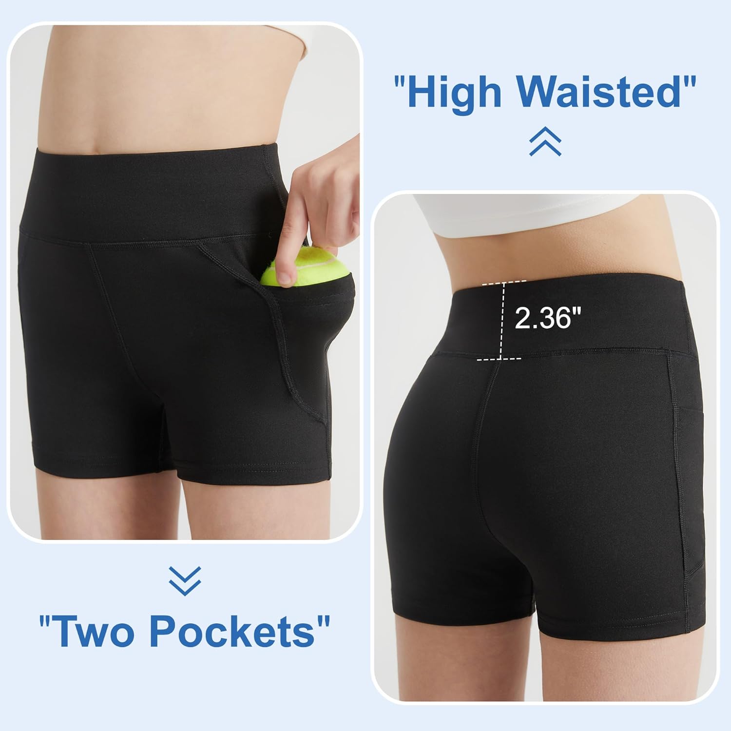 DIPUG Girls Volleyball Shorts 3 Pack with Pockets Kids High Waist Biker Shorts for Dance Yoga Cheer Gymnastics - Image 4