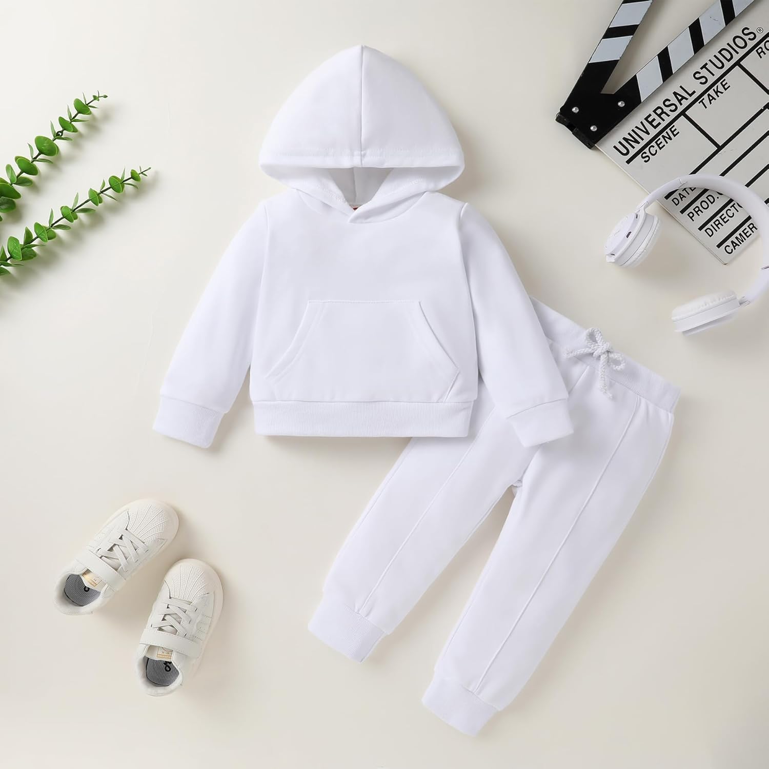 YOUNGER TREE Baby Clothes for Girls Boy Solid Color Hoodie and Sweatpants Outfit Toddler Sweatsuit - Image 2