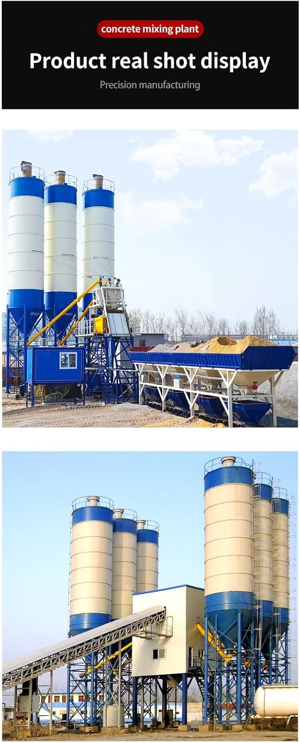 High-Capacity Concrete Batching Plant with Dual-Shaft Forced Mixer, fast aggregate feeding and precise metering, ideal for ready-mix supply, bridge foundations and large construction sites