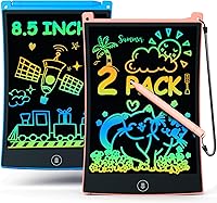 Bravokids 2 Pack 8.5 Inch LCD Writing Tablet with Stylus - Colorful Doodle Boards for Kids 3-8, Mess-Free Travel Toys & Birthday Gifts