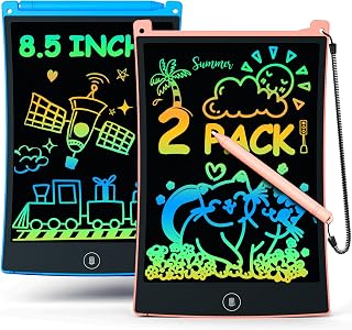 Bravokids 2 Pack 8.5 Inch LCD Writing Tablet with Stylus - Colorful Doodle Boards for Kids 3-8, Mess-Free Travel Toys & Birthday Gifts