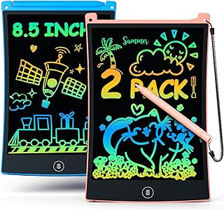 bravokids 2 Pack LCD Writing Tablet with Stylus, 8.5 inch Colorful Doodle Board Drawing Pad for Kids, Travel Games Activity Learning Toys, Birthday Gift for Age 3 4 5 6 7 8 Year Old Boys Girls