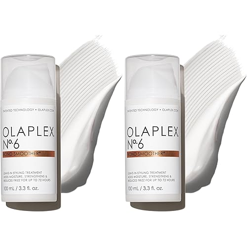 Olaplex Nº. 6 Bond Smoother: Leave-In Styling Treatment | Smooths,Conditions,& Strengthens | Frizz Control for Up to 72 Hours-| For Coily,Curly,Straight,and Wavy,100 mL / 3.3 Fl Oz,(Pack of 2)