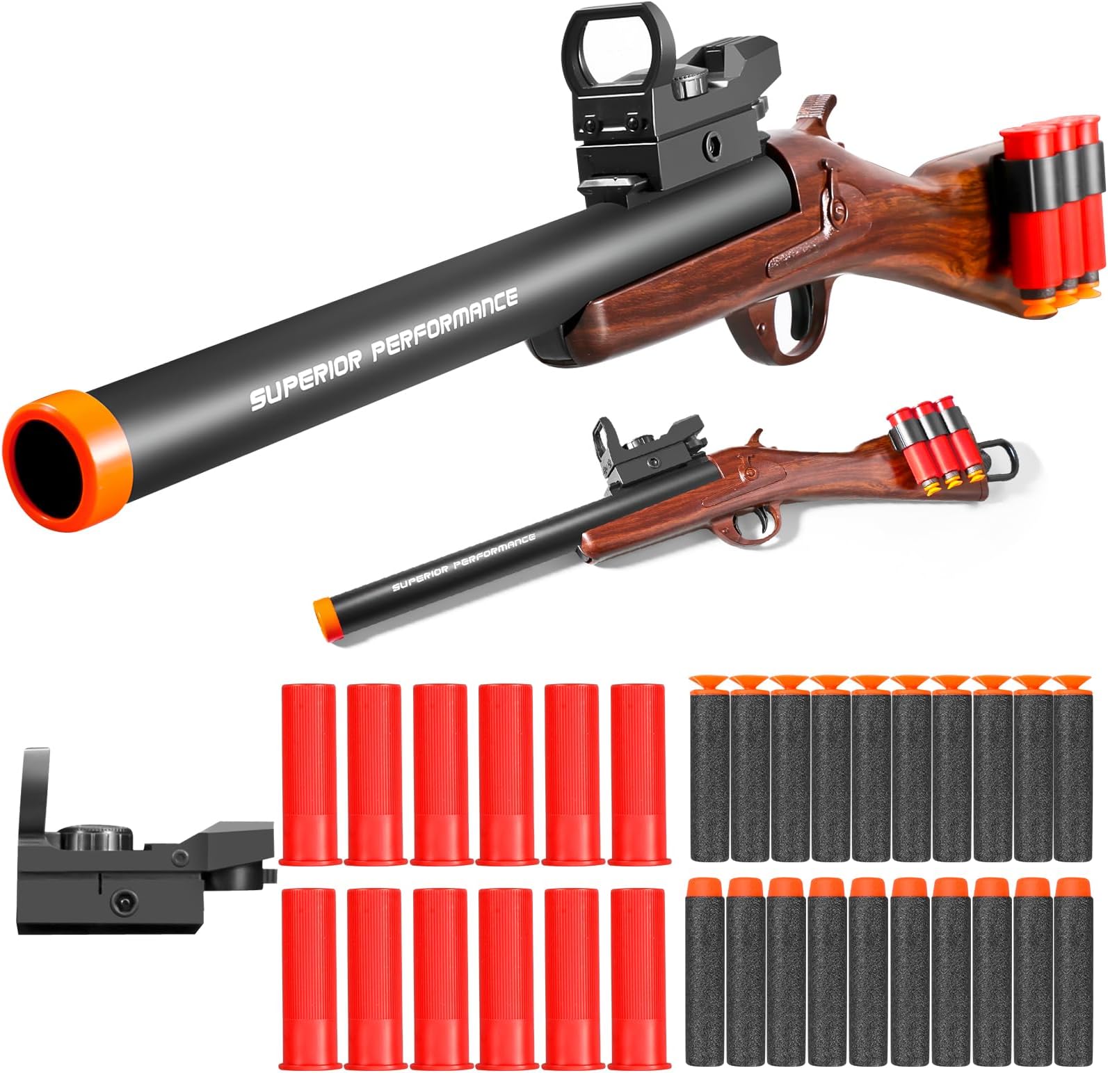 Toy Shotgun Shell ejecting Soft Bullet foam blasters pellet Ball realistic dart gun Sniper Rifle with scope cool stuff that look real Shooting Game for year old kids boys toys gift ideas (toy shotgun)