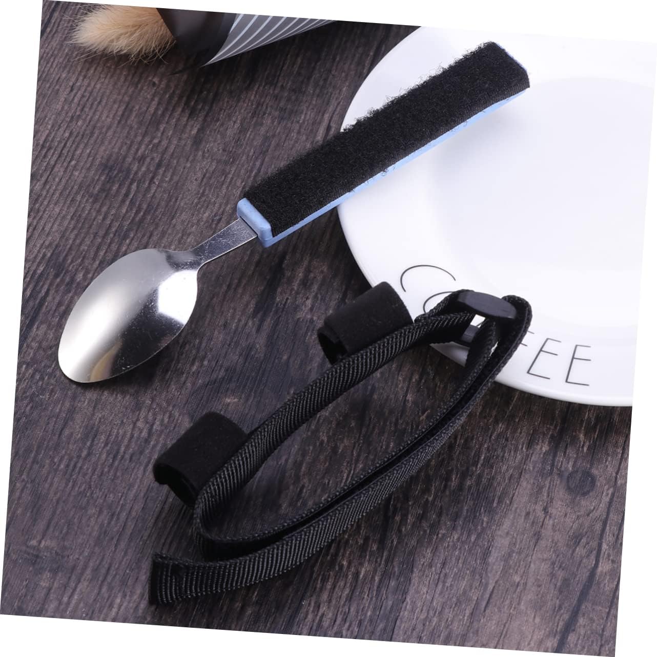 NOLITOY Strap Utensils Set Tremor Spoon One Handed Knife Elderly Spoon Feeding Forks for Disabled Random Color
