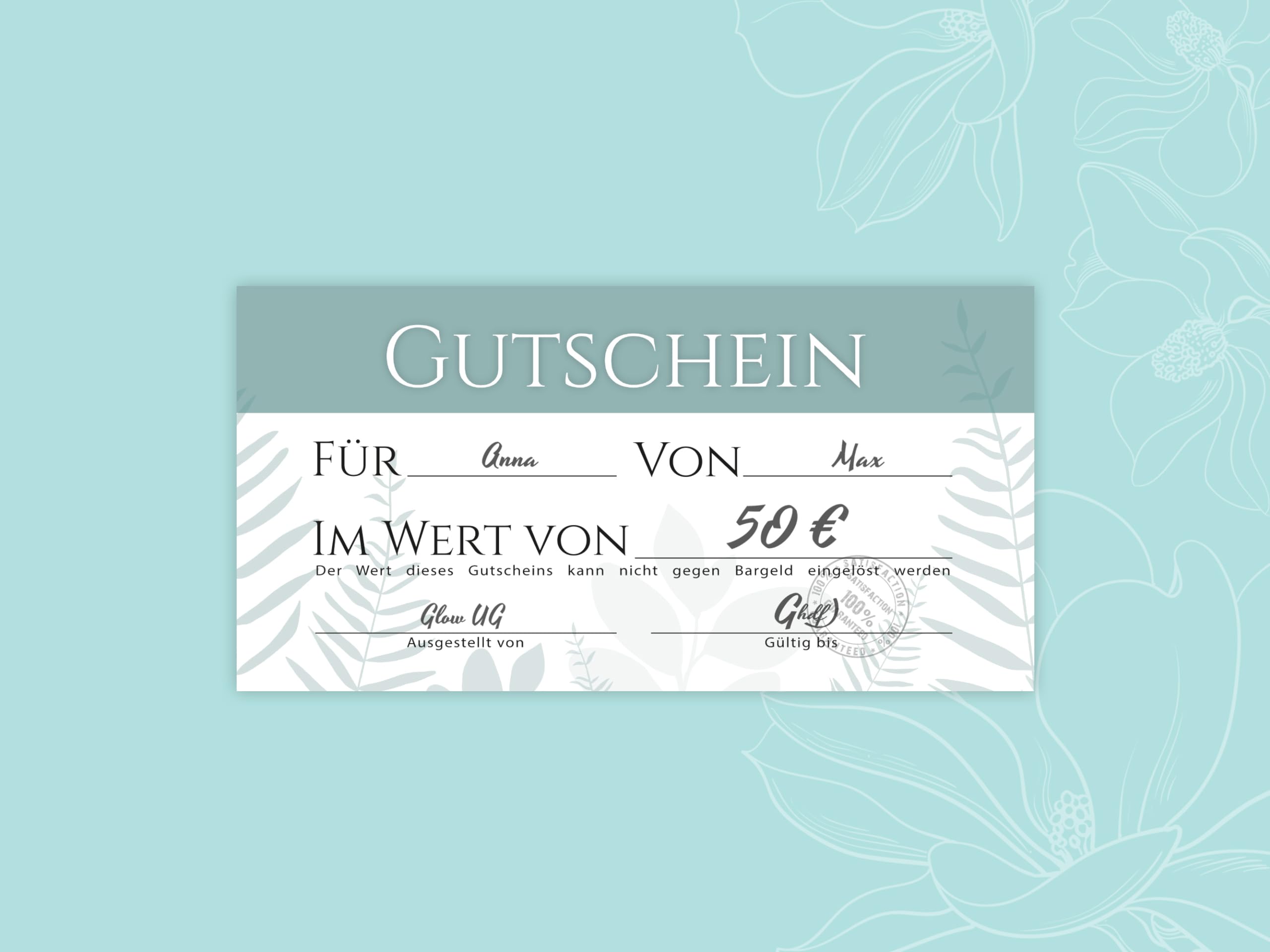 250 Gutscheine DIN lang (21x10,5 cm)+ 250 Kuverts DIN lang (22x11 cm) Natur Grün Eukalyptus Blättern Gutscheine zum Ausfüllen Gutschein Geschenk Karte für Massage Wellness Kosmetik Nagelstudio Beauty