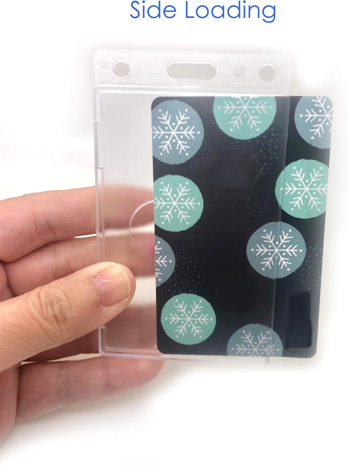 OnDepot Clear Hard Plastic ID Card Badge Holder Vertical with Thumb Slots (100 Pack)