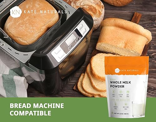 Miniatura 4 de Leche entera seca en polvo para hornear y café (12 onzas) - Kate Naturals. Leche seca en polvo para adultos y niños pequeños. Sin RBST. Sustituto de